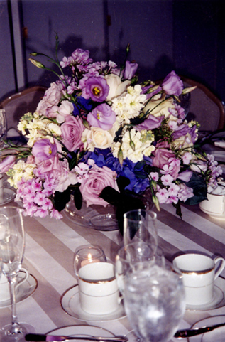 Flower arrangement for centre piecebouquetboutonniertable and chair cover 